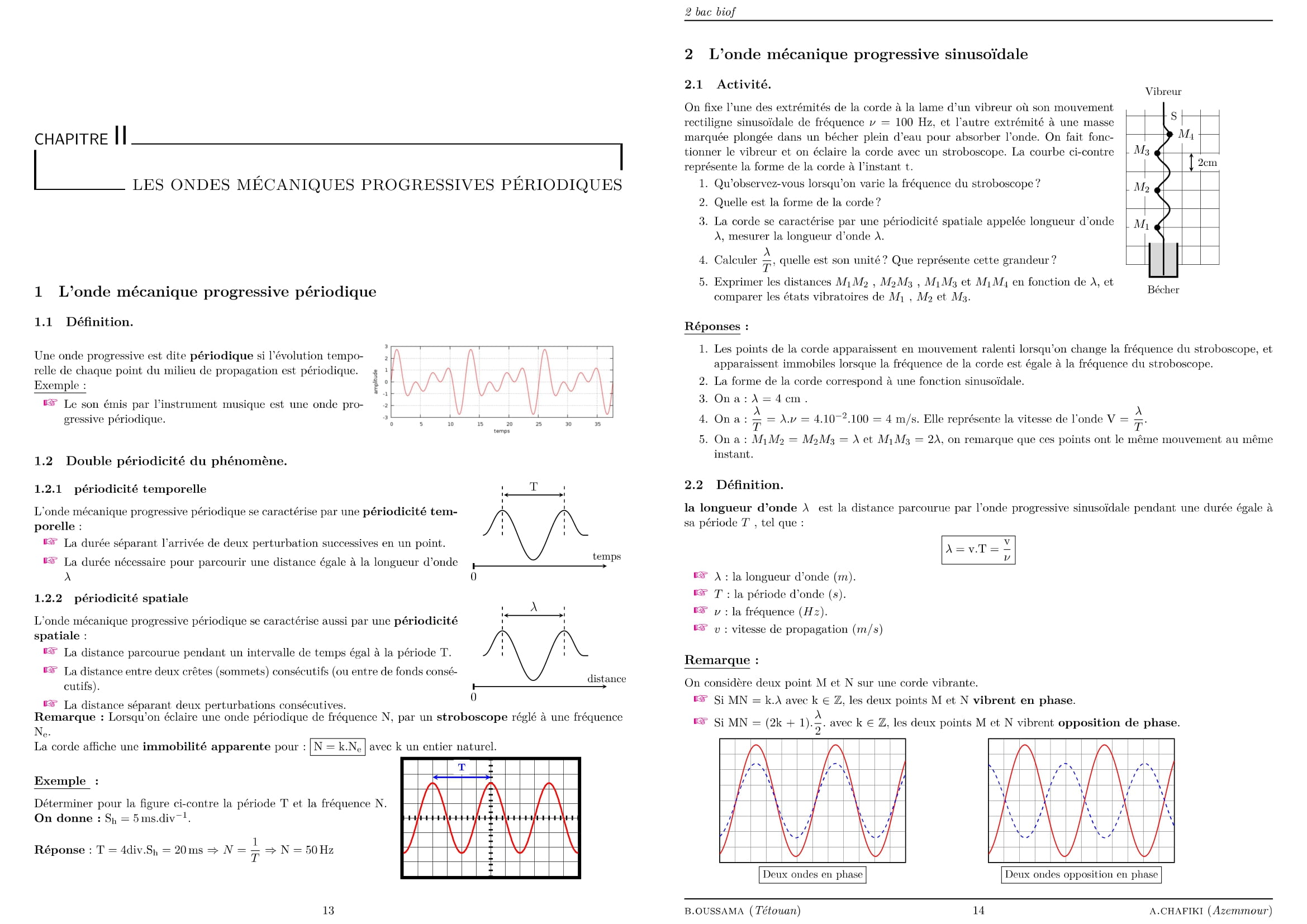 Ondes M caniques Progressives P riodiques 2 Bac Extraphysics